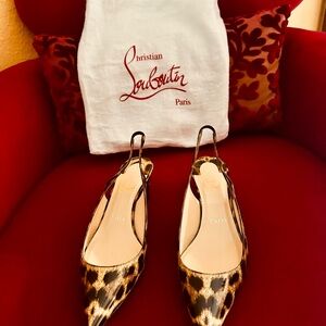 Christian Louboutin Animal Print Slingback Heels
